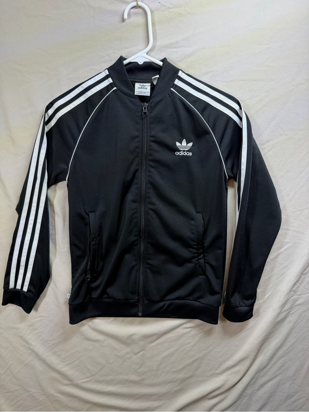 adidas Black Track Jacket with White 3-Stripes